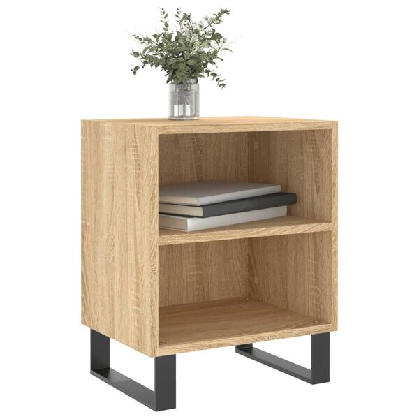 vidaXL Tables de chevet 2pcs ch&ecirc;ne sonoma 40x30x50cm bois d'ing&eacute;nierie