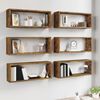 vidaXL &Eacute;tag&egrave;res murales cube 6 pcs Ch&ecirc;ne fum&eacute; 60x15x23 cm Bois