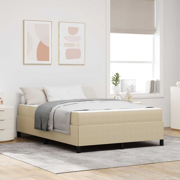 vidaXL Cadre de lit avec matelas Gris Vert Clair 140 x 200 cm tissu