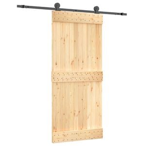 vidaXL Porte coulissante 90 x 210 cm Bois de pin massif (non trait&eacute;)