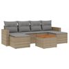 vidaXL Salon de jardin avec coussins 7 pcs beige r&eacute;sine tress&eacute;e