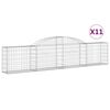 vidaXL Paniers &agrave; gabions arqu&eacute;s 11 pcs 300x30x60/80 cm Fer galvanis&eacute;