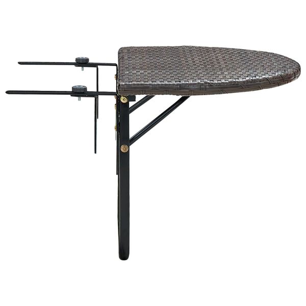 vidaXL Table de balcon Marron 60x60x40 cm R&eacute;sine tress&eacute;e