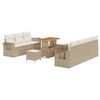 vidaXL Ensemble de canap&eacute; de jardin 10 pcs Beige polyrotin