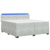 vidaXL Lit de box spring avec matelas et LED Gris clair 200 x 200 cm