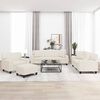 vidaXL Ensemble de canap&eacute;s 4pcs oreillers et coussins Cr&egrave;me Similicuir