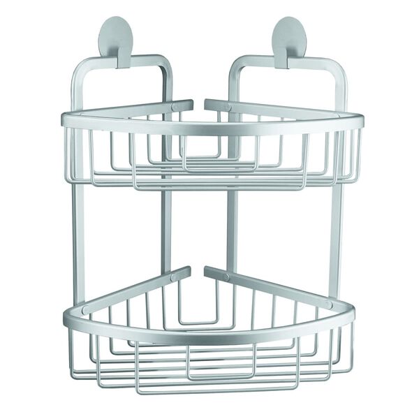 Kleine Wolke Support double pour douche triangulaire Rocco Aluminium