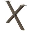 vidaXL Pieds de table basse en forme de X, 2 pi&egrave;ces, acier naturel, 70 x (42-43) cm