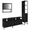 vidaXL Ensemble de mobilier de salle de bain 4 pc Ch&ecirc;ne noir