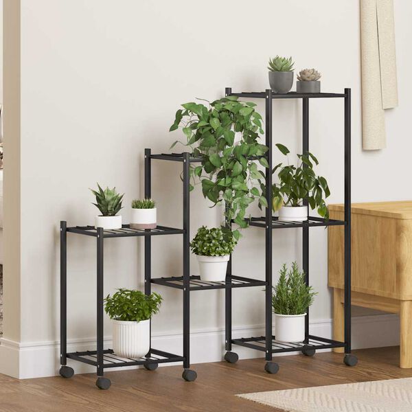 vidaXL Jardini&egrave;re avec roues 83x25x83,5 cm Noir Fer