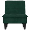 vidaXL Chaise longue vert foncé velours