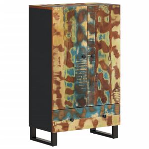 vidaXL Buffet haut et tiroir 60x33x100 cm bois massif r&eacute;cup&eacute;ration/fer