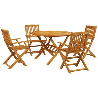 vidaXL Ensemble à manger de jardin pliable 5 pcs bois massif d’acacia