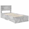 vidaXL Cadre de lit Gris b&eacute;ton 90 x 190 cm Bois d'ing&eacute;nierie