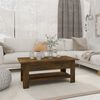 vidaXL Table basse ch&ecirc;ne fum&eacute; 102x55x42 cm bois d'ing&eacute;nierie