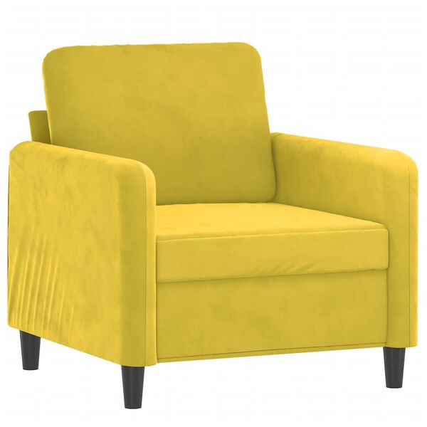vidaXL Fauteuil avec repose-pied jaune 60 cm velours