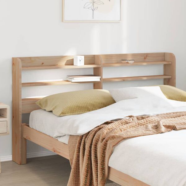 vidaXL T&ecirc;te de lit avec &eacute;tag&egrave;res 120 cm bois massif de pin