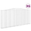 vidaXL Paniers &agrave; gabions arqu&eacute;s 6 pcs 400x30x180/200 cm Fer galvanis&eacute;