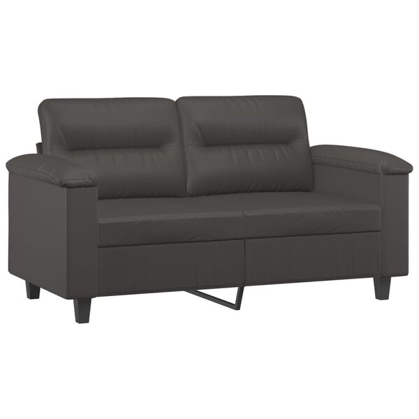 vidaXL Canap&eacute; &agrave; 2 places Gris 120 cm Similicuir