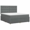 vidaXL Lit boxspring avec matelas Gris fonc&eacute; 140 x 190 cm Tissu