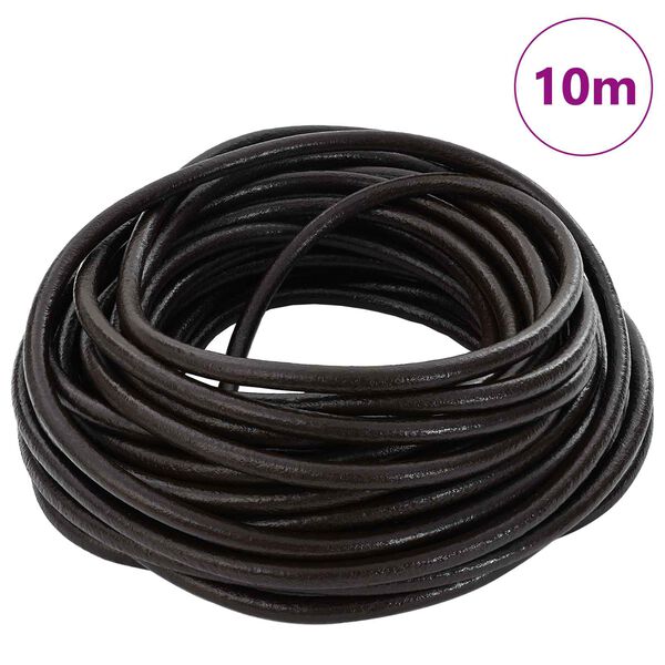 vidaXL Corde en Cuir Marron fonc&eacute; &Oslash;4 mm x 10 m Cuir