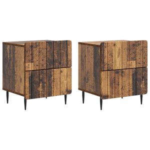 vidaXL Cabinet de chevet 2 pcs Bois ancien 43 x 34,5 x 49,5 cm