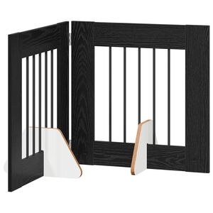 vidaXL Porte de chien pliable avec supports 2 pc Ch&ecirc;ne noir 120,5 cm