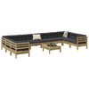 vidaXL Salon de jardin avec coussins 11 pcs bois de pin impr&eacute;gn&eacute;