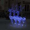 vidaXL D&eacute;corations de No&euml;l de renne Acrylique 3 pcs 120 cm Bleu
