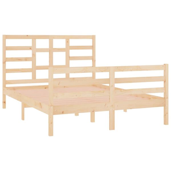 vidaXL Cadre de lit sans matelas bois massif 135x190 cm