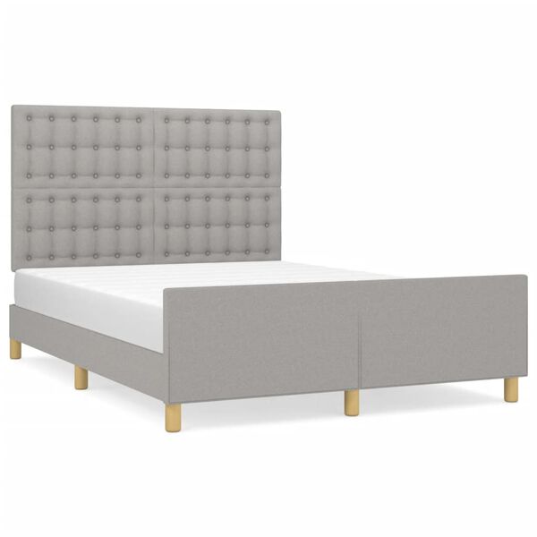 vidaXL Cadre de lit sans matelas gris clair 140x200 cm tissu