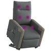 vidaXL Fauteuil inclinable de massage &eacute;lectrique Gris fonc&eacute; Tissu