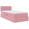 vidaXL Lit avec rangement et LED avec matelas Rose 90 x 200 cm Velours