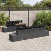 vidaXL Ensemble de canap&eacute; de jardin 8 pcs Noir Poly rotin