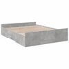 vidaXL Cadre de lit avec tiroirs sans matelas gris b&eacute;ton 140x200 cm
