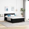 vidaXL Lit &agrave; ressorts avec matelas avec LED Noir 160 x 200 cm tissu