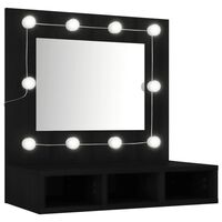 vidaXL Armoire à miroir avec LED noir 60x31,5x62 cm