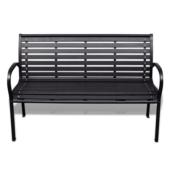 vidaXL Banc de jardin 125 cm acier et WPC noir