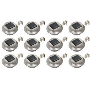 vidaXL Lampes solaires &agrave; LED rondes d'ext&eacute;rieur 12 pcs 12 cm Blanc