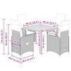 vidaXL Ensemble de bistro de jardin 5 pcs coussins noir poly rotin