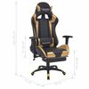 vidaXL Chaise de Gaming Dor&eacute; 70 x 71 x 136 cm Simili cuir