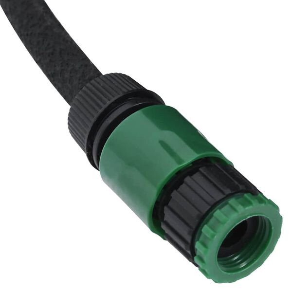vidaXL Tuyau d'arrosage de jardin noir 0,6" 50 m caoutchouc