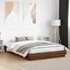 vidaXL Cadre de lit avec LED sans matelas ch&ecirc;ne marron 150x200 cm