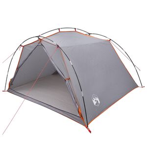 vidaXL Tente tunnel 4 personne Gris et orange