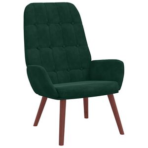 vidaXL Fauteuil relaxant velours vert fonc&eacute;