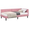 vidaXL Cadre de lit d'angle avec matelas 2 pc Rose 90 x 190 cm Velours