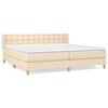 vidaXL Sommier &agrave; lattes de lit avec matelas Cr&egrave;me 160x200 cm Tissu