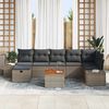 vidaXL Ensemble de canap&eacute; de jardin avec coussin 8 pcs Gris polyrotin