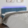 vidaXL T&ecirc;te de lit &agrave; LED Bleu fonc&eacute; 160x5x78/88 cm Velours