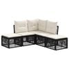 vidaXL Ensemble de canap&eacute; de jardin 5 pc Noir polyrotin
